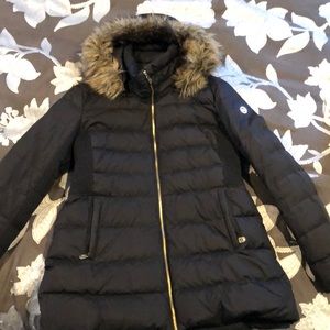 Michael Kors Hooded Faux Fur, Down Puffer Jacket